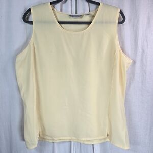 Investments womens sheer pullover sleeveless top RN521365 size 16 yellow